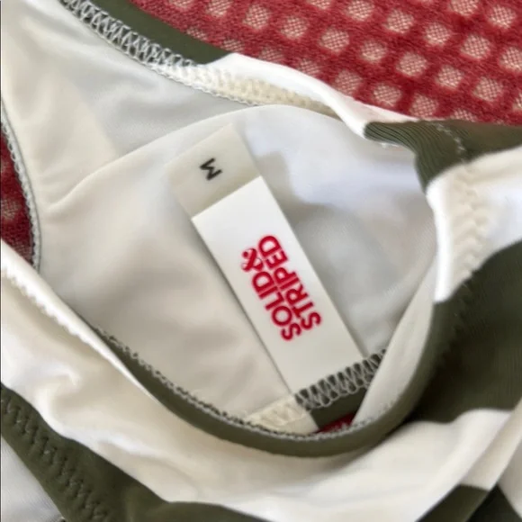 Solid & Striped green and white bikini set M - Picture 5 of 5